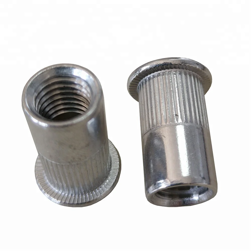 Ss Flat Head Round Knurled Ribbed Body Insert Rivet Nut - Buy Stainless ...