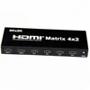 4k HDMI Matrix 4x2 Splitter Switch UHD HDMI Switch with IR Remote Control Support 3D HDMI1.4 Matrix With Optical Output