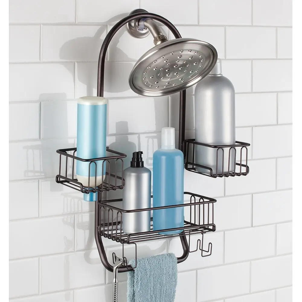 
Bathroom Shower Caddy for Tall Shampoo and Conditioner Bottles, Bronze 