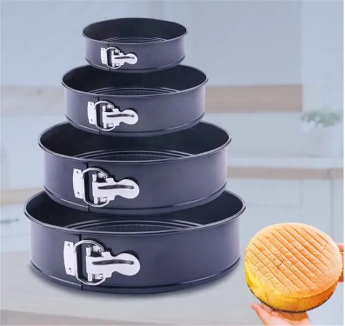 

4Pcs Baking Pan Non-Stick Springform Cake Pan Sets, Black