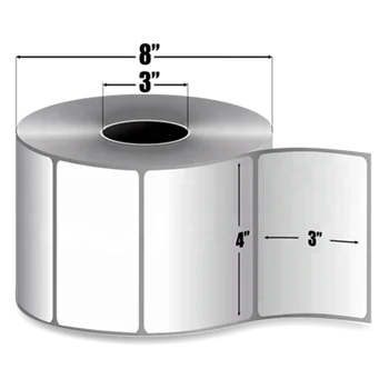 4x3 Dt Direct Thermal Labels Blank White Labels On A 3 Core Perforated