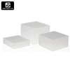 Hot sale desktop customized acrylic cube risers with hollow bottoms display with metal stand frosted set of 3
