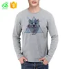 White And Gray Cotton City Extra Long T shirt