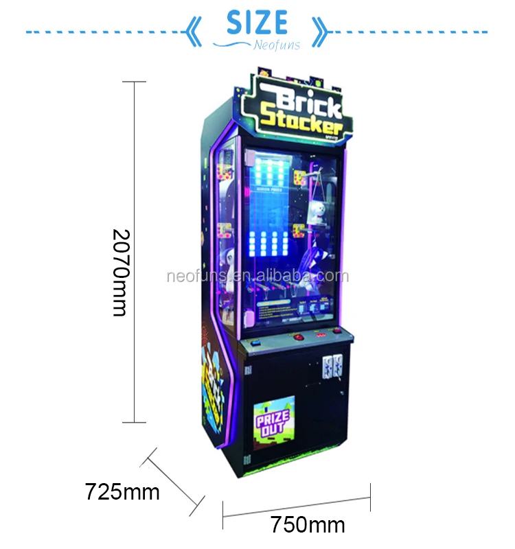 2019 New Arrivals Coin Operated Prize Vending Game Machine Stacker