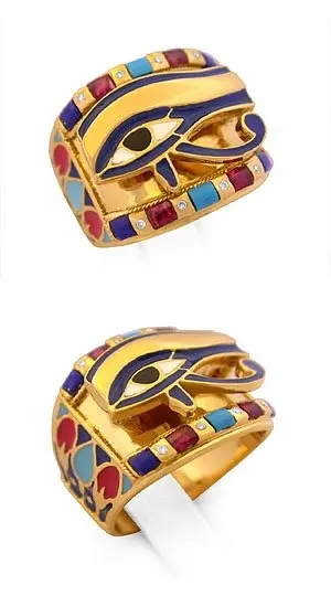 خاتم الملكي تناوبت مع عين حورس مجوهرات فضية معرف المنتج 106245714
