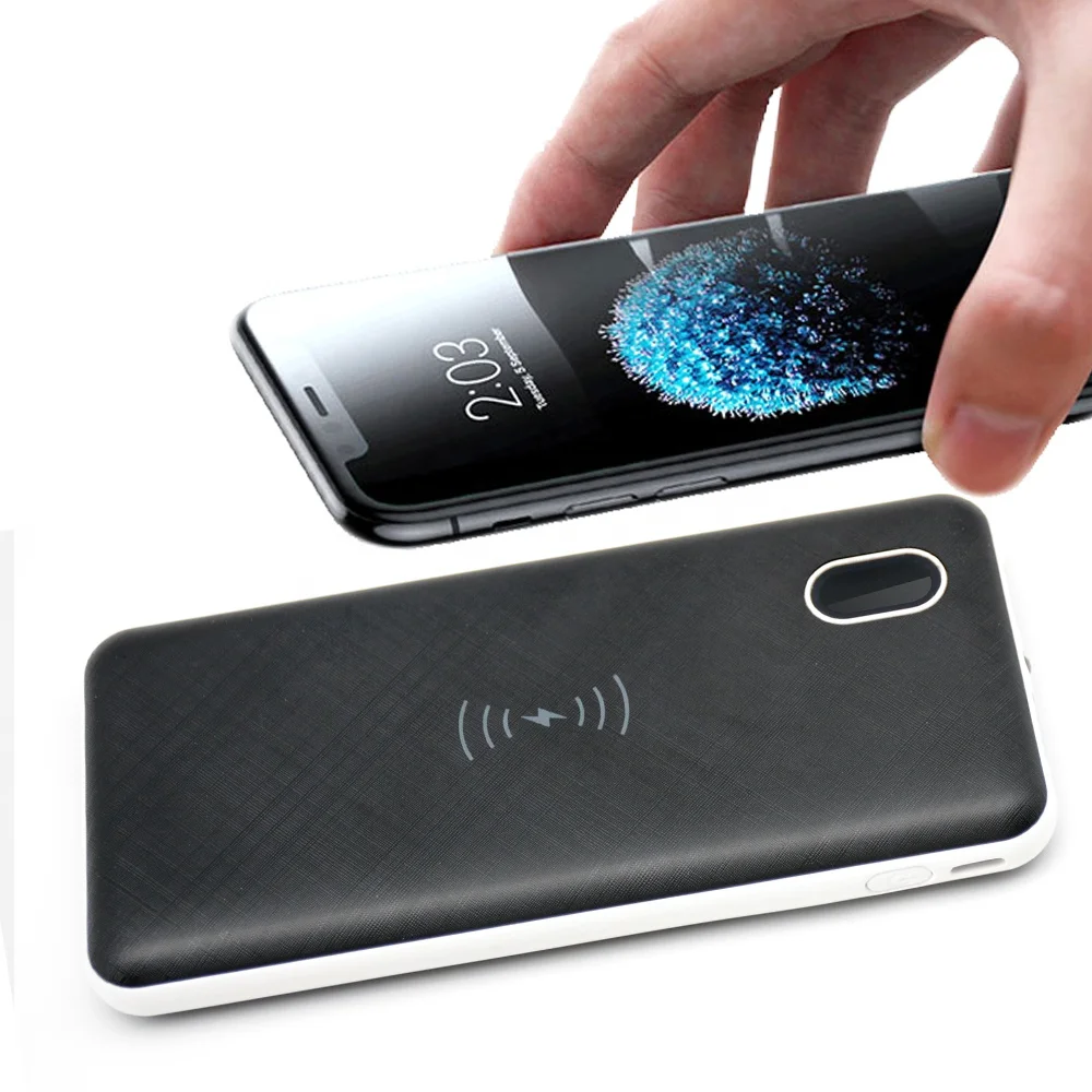 

10000mAh Qi Wireless Power Bank Fast Charging LED USB Portable Battery Charger, Black