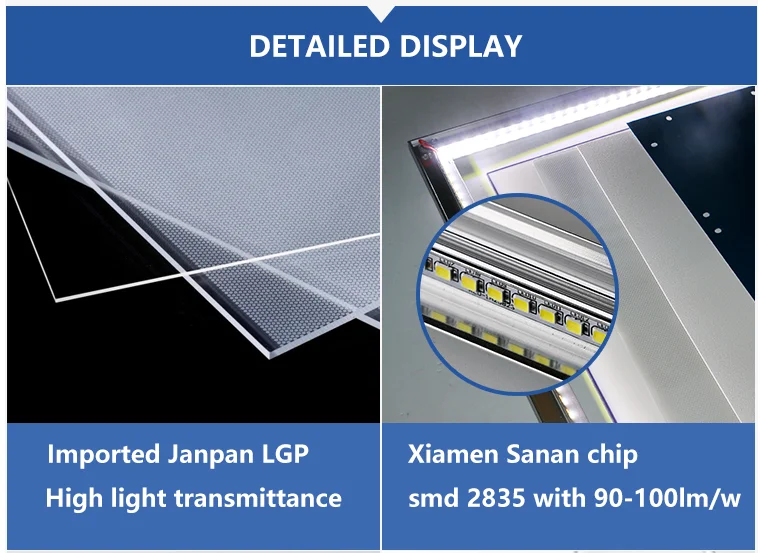 High Luminous 36w 54w 72w 100110lm/w Wall Mounted Led Panel Light
