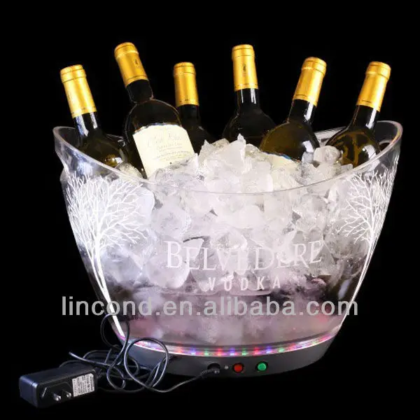 Flashing Big Capacity Led Champagne Bucket,Led Champagne Bowl Wine