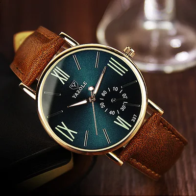 

Yazole 327 new fashion casual business couple watch Roman scale luminous leather watch