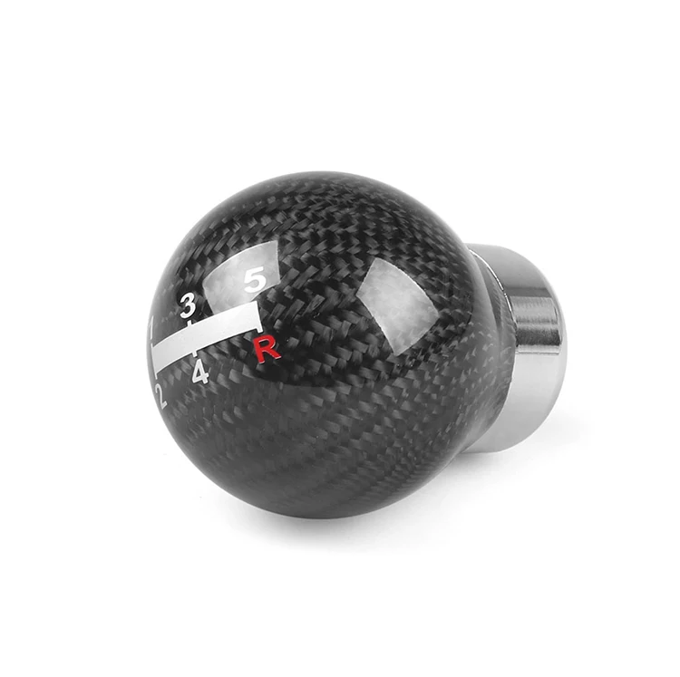 5 Speed Gear Shift Knob Real Carbon Fiber Manual Transmission Universal ...