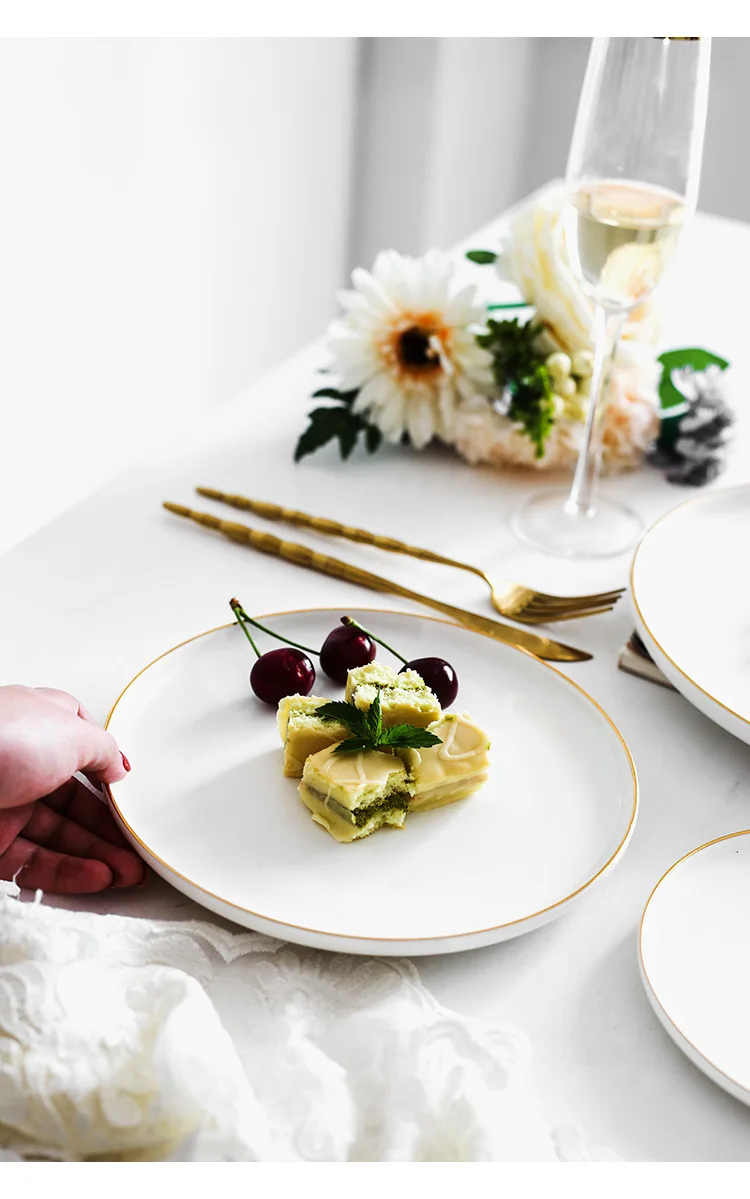 Nordic ceramic color dinnerware restaurant steak plate pizza plate sushi platter dish