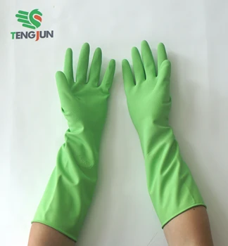 green rubber gloves
