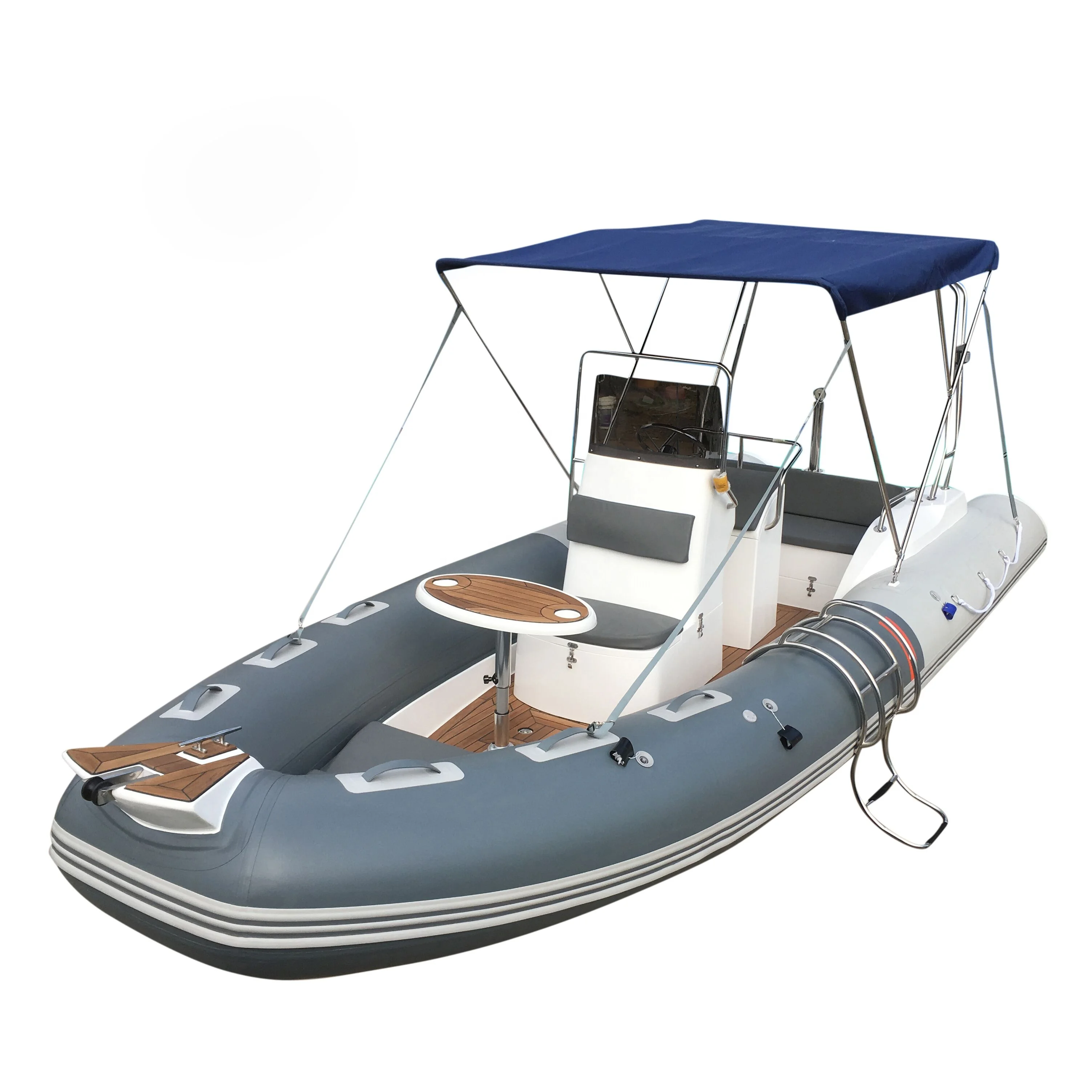 

RIB580B Goethe Factory Direct Sale 8 people Center Console Inflatable Fiberglass Boat Dinghy, Dark gray &light gray/optional