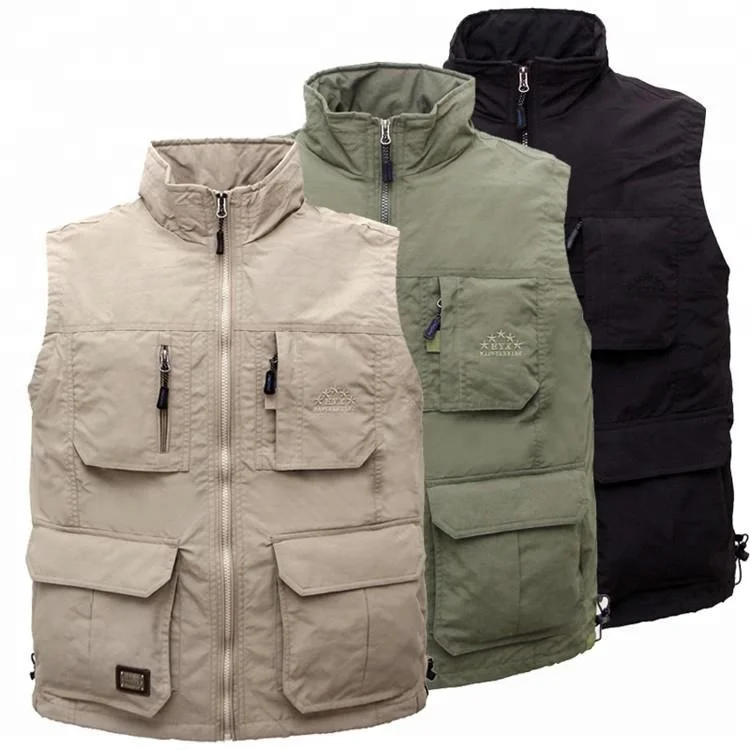 

High quality reporter uniform windproof workmans pockets vests winter gilet mens vest, Customized color