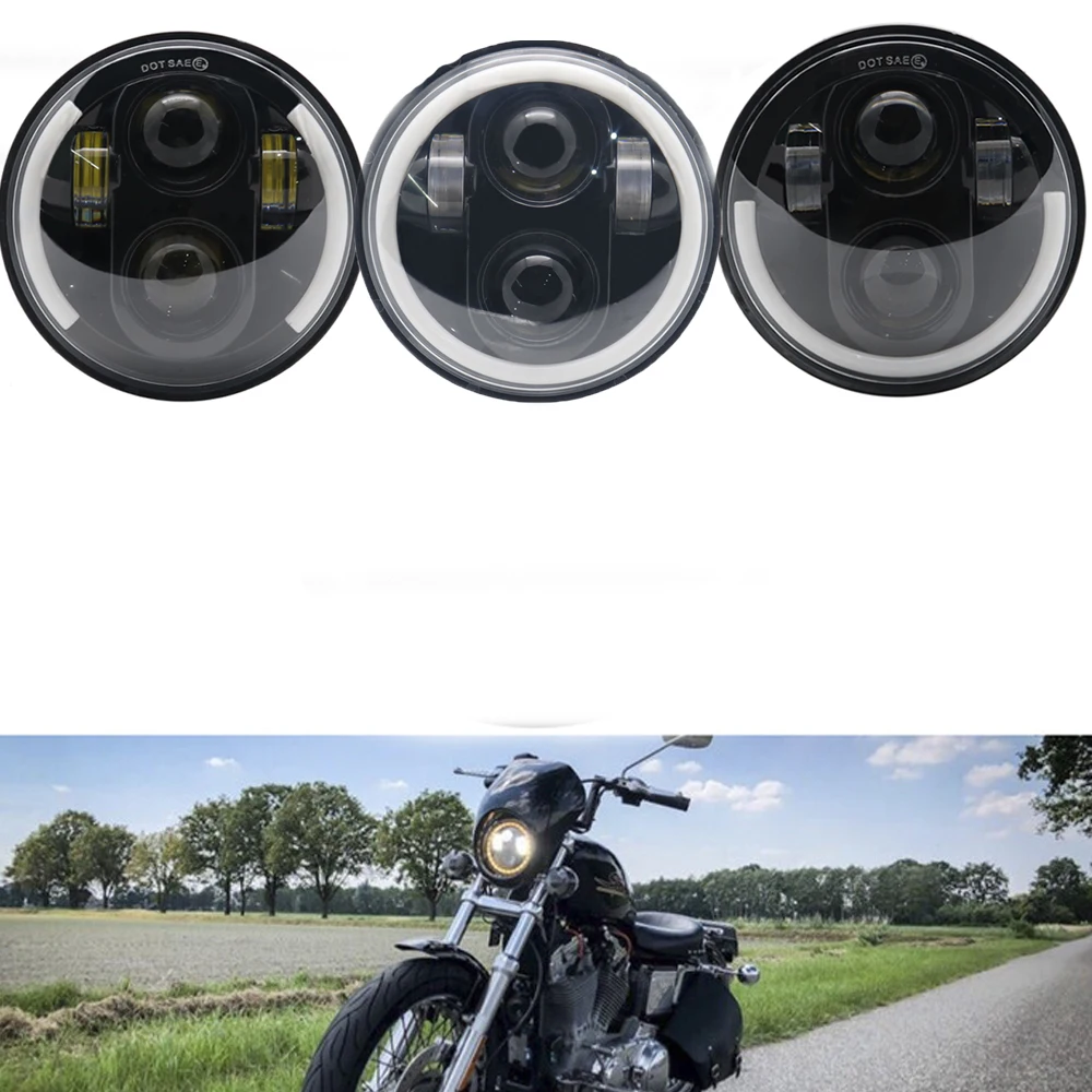 

5.75 Inch motorcycle led projector headlights halo angel eyes for sportster 883 Dyna Triumph Rocket iii 3 & Speed Triple, For your choice