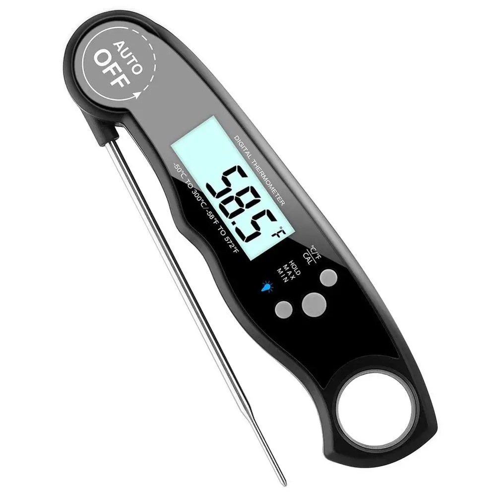 

High-accuracy instant read probe thermometer waterproof thermometer for cooking, Black or white