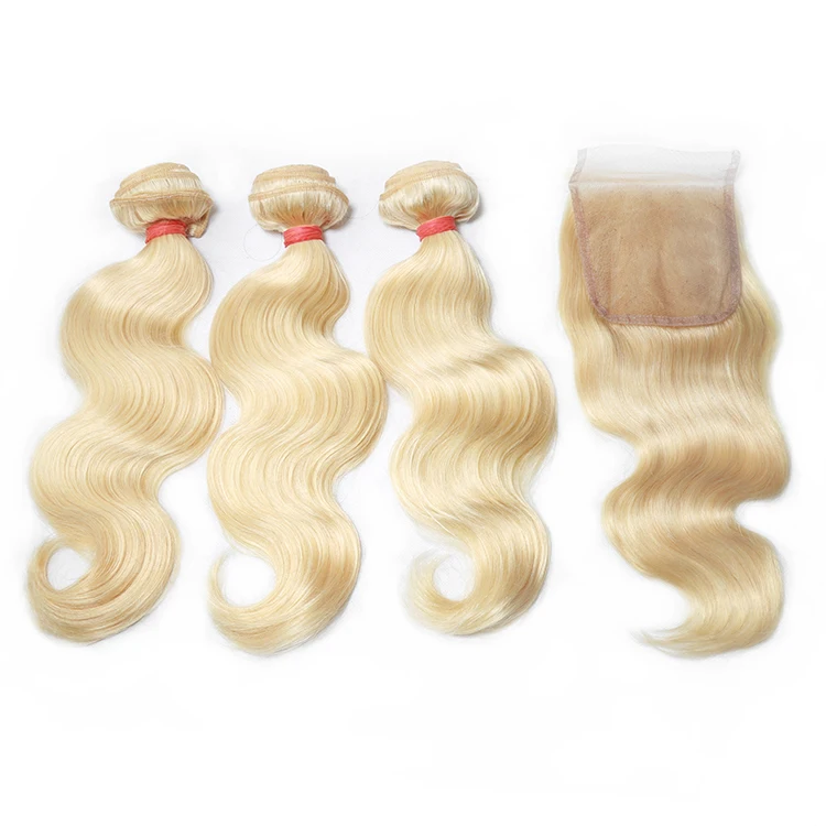 

XBL Free Shipping 70% Off 613 Blonde Brazilian virgin Hair Bundles With Closure,Guangzhou wholesale price vendor, 1b#613