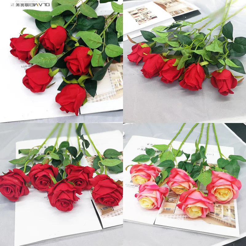 Flores Artificiales De Seda Para Decoración Del Hogar,Rosas 