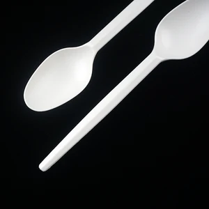 Image of Disposable 7 inch eco corn starch biodegradable Tea spoon B
