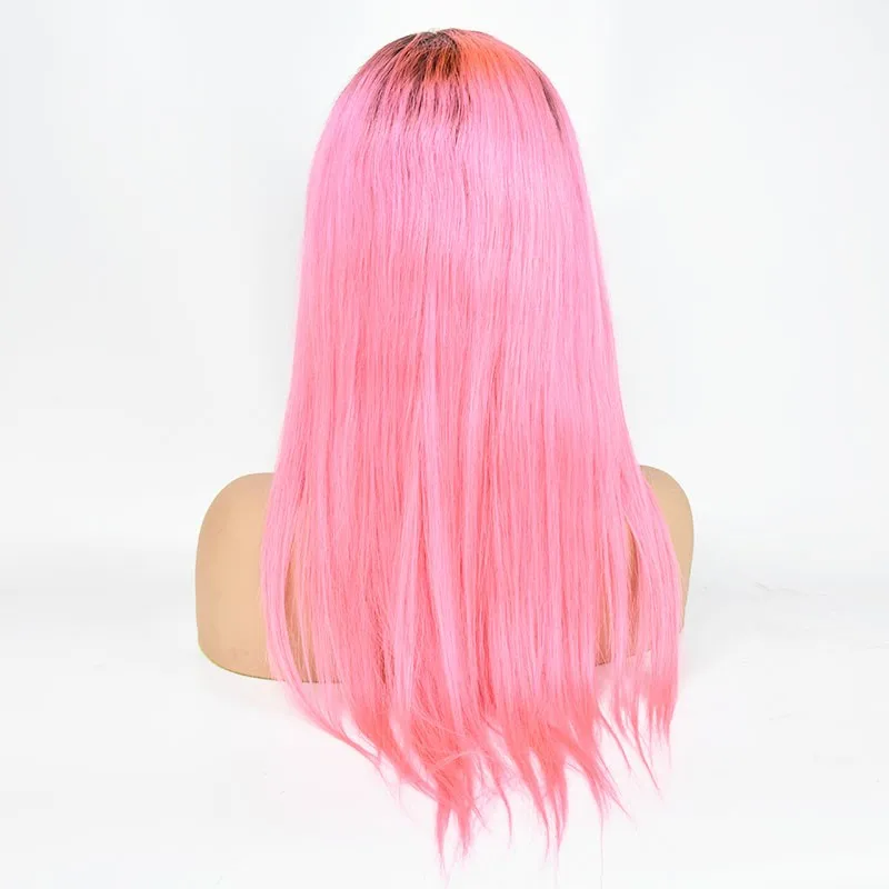 

Wholesale lace front wig Brazilian Indian peruvian human hair customize pink for women