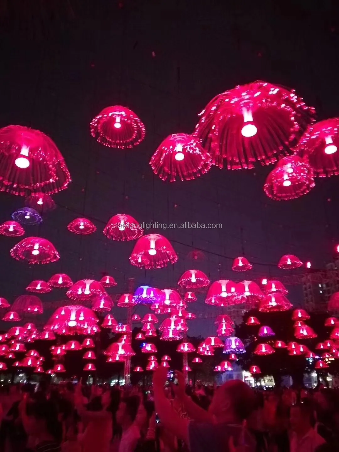 0.75mm fiber optic outdoor decoration holiday pendant lighting christmas fiber jellyfish lamps