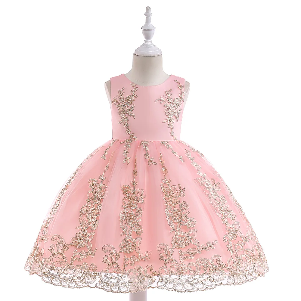 

Baby Girl Party Dress Children Frocks Designs Flower Lace Kids Wedding Brides Maid Party Dress For 3-12y L9028, White;pink;red;hot pink;purple