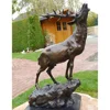 Art harmonious theme decorations factory customized -life is music- bronze large brass deer statue for garden