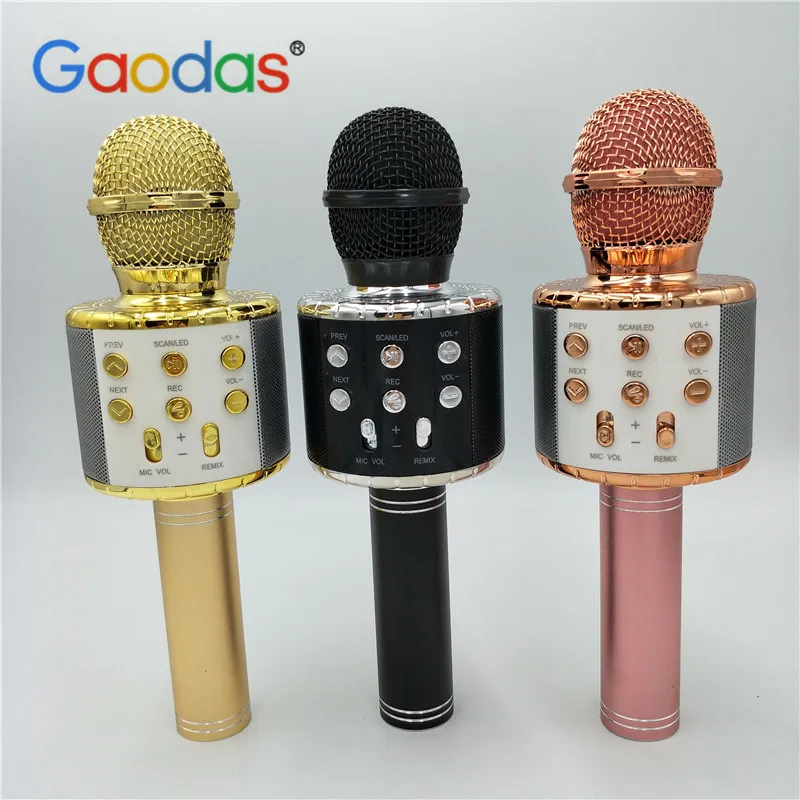 

Wireless Backlit Condenser Microphone KTV Karaoke Microphone USB Speaker Player Mic Record Music Player