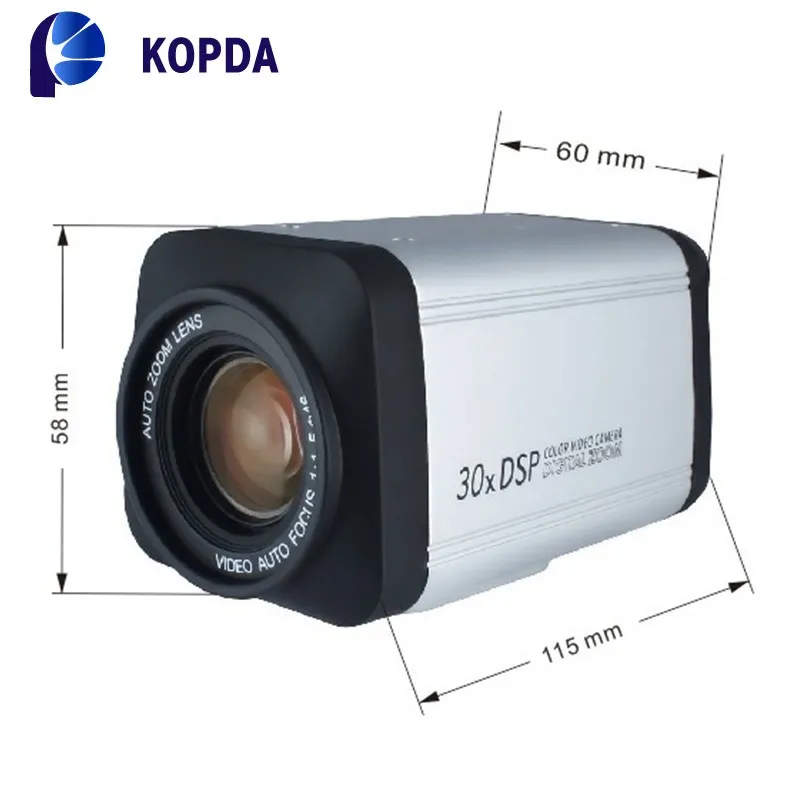 High Resolution 1080p Dsp 30x Optical Zoom Analogy Cctv Box Camera