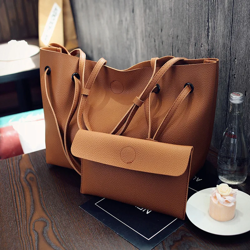 

Guangzhou wholesale design Minimalist style handbags sets for women 2 set women bags set