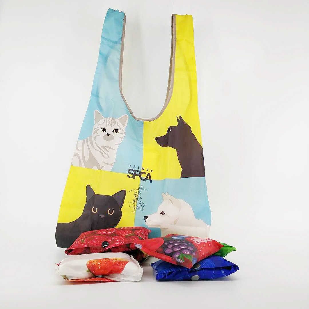 

custom printed foldable polyester shopping bag, Custom color