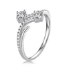 LOZRUNVE Fashion Latest Arrival s925 Two Stone Ring CZ Sterling Silver
