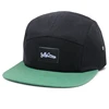 Promotional two tone caps custom woven label 5 panel caps