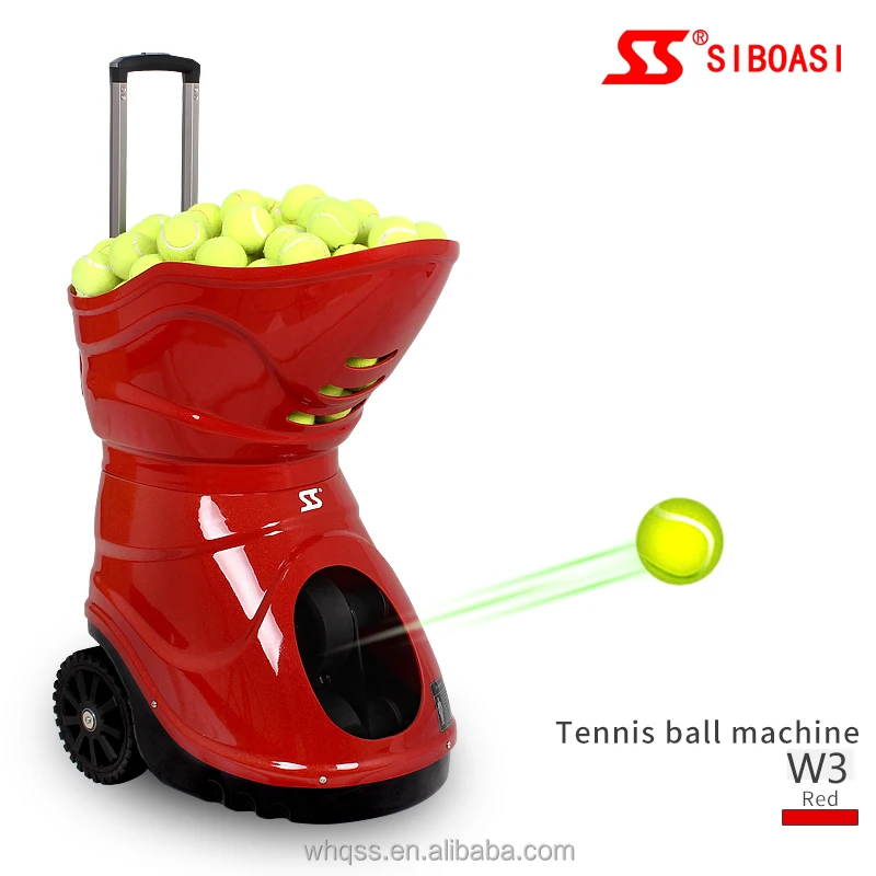 

10 years manufacturer of W3 tennis ball machine for training tennis robot shooing machine, Red;black;white