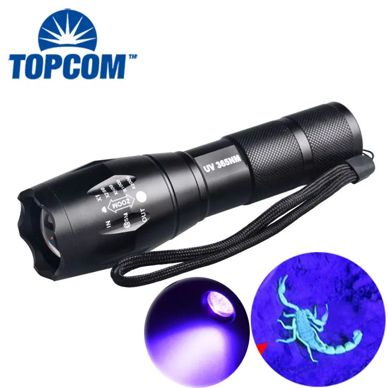 Zoom 5 Modes Powerful AAA/18650 395nm 365nm UV G700 Tactical Flashlight