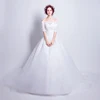 1830 Elegant High Quality Backlakegirls Off Shoulder Lace Patterns Wedding Dress A-Line Half Sleeve Evening Gown