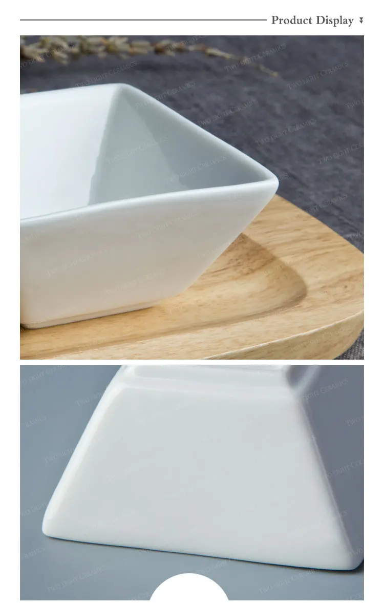 3.25" Wholesale white ceramic small square snack bowl sauce dish