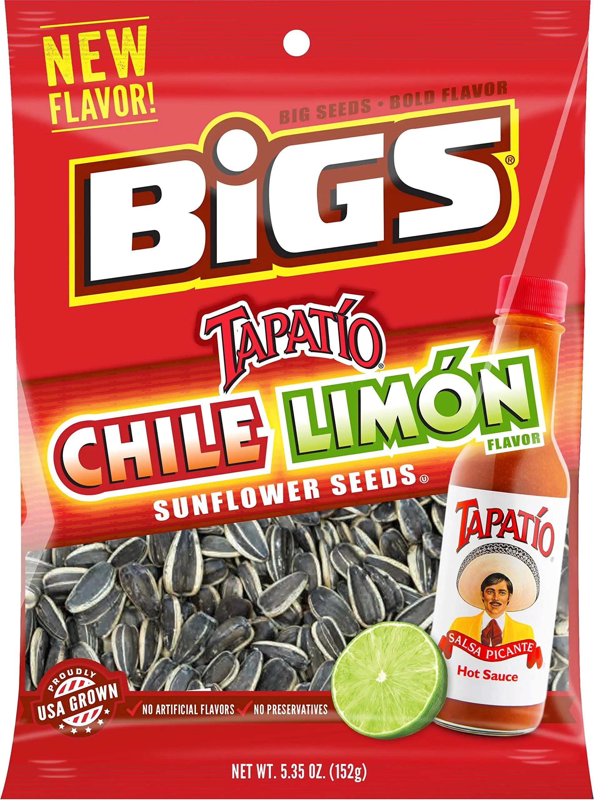 BIGS Chile Limon Sunflower Seeds, 5.35-ounce Bag (Pack of 3) .