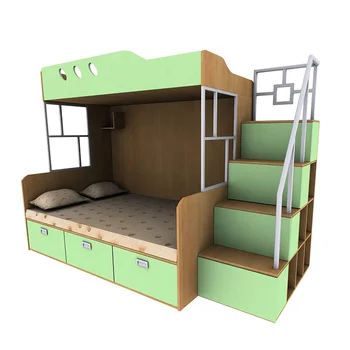 Kids Double Deck Girls Bunk Bed Wooden Loft Children Beds Wood - Buy ...