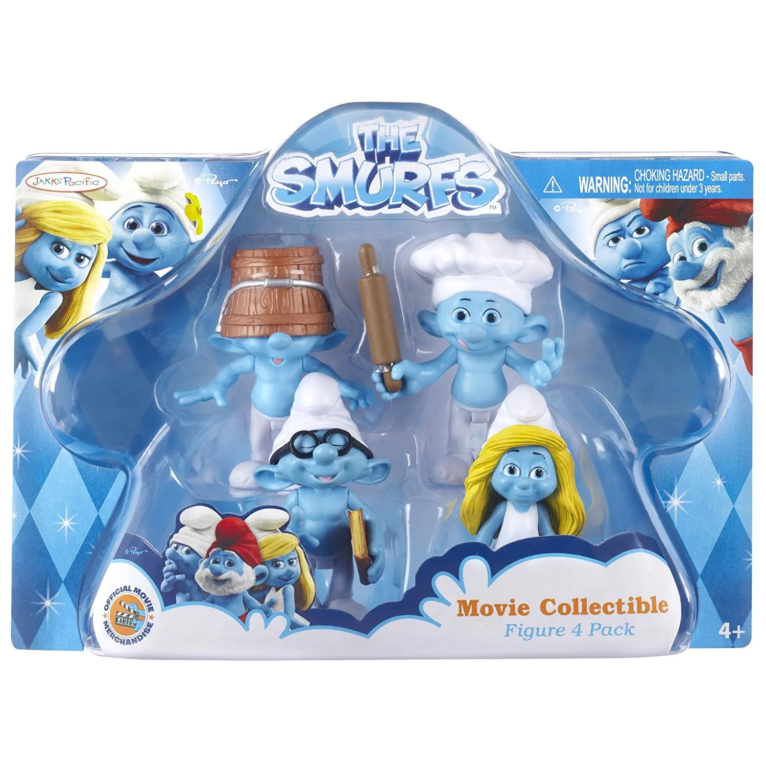 Buy Smurfs Movie Clumsy Baker Smurfette And Brainy Collectibles Figure 2669