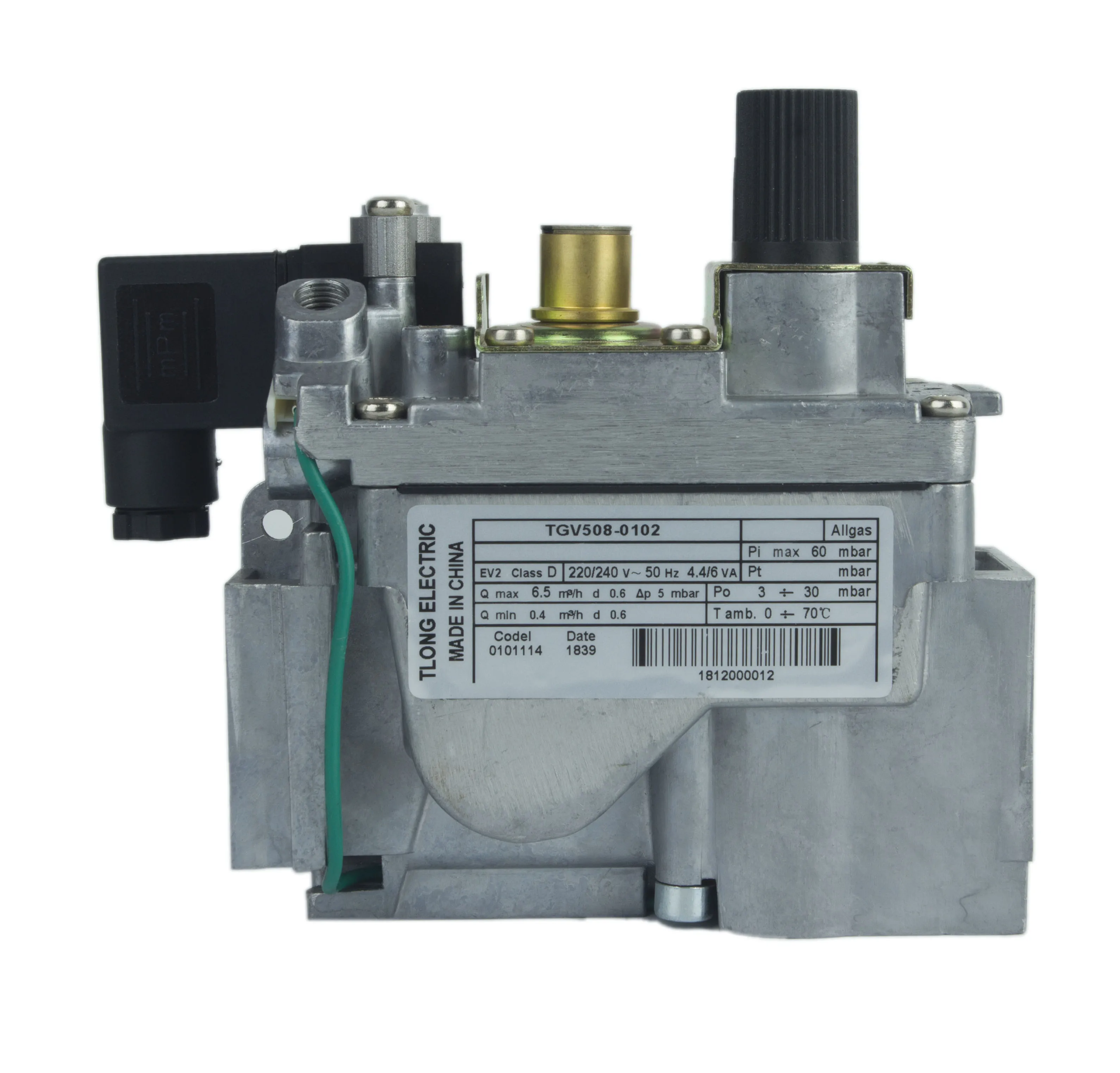 
Electric combination gas control for gas appliance 