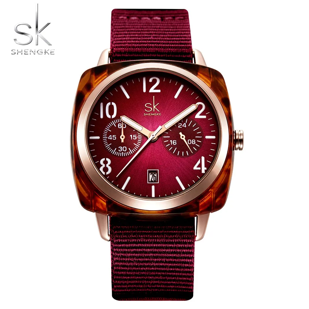 

Shengke Fashion Women Watch Nylon Quartz Wristwatch Lady Watch Relogio Feminino Montre Femme Horloge Zegarek Damski Reloj Mujer