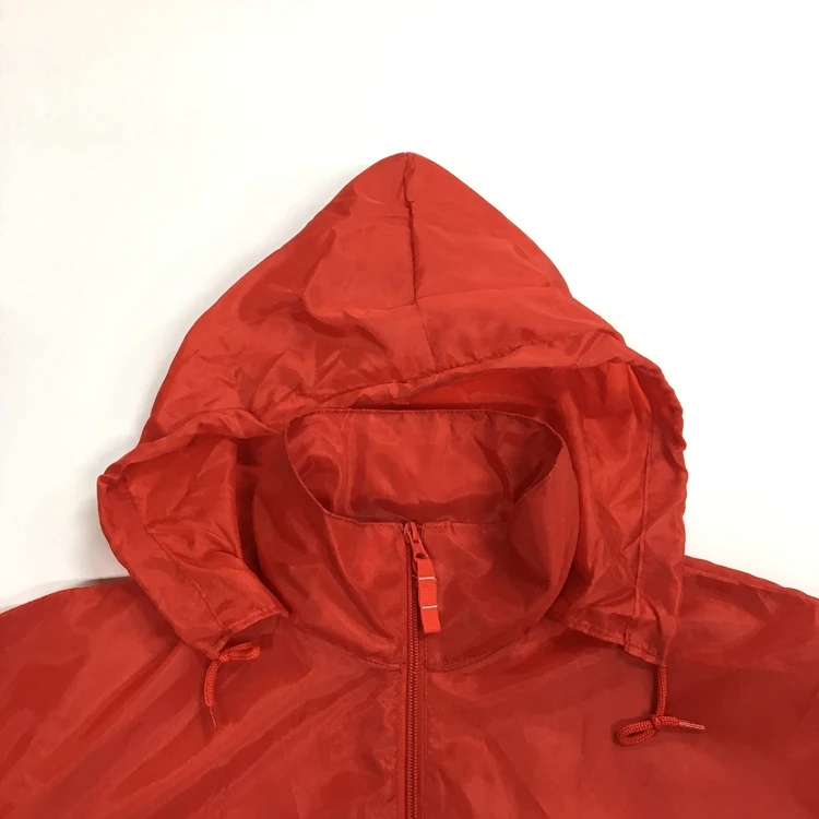 Oem Fabric Light Foldable Wind Breaker Custom Mens Rain Coat Waterproof