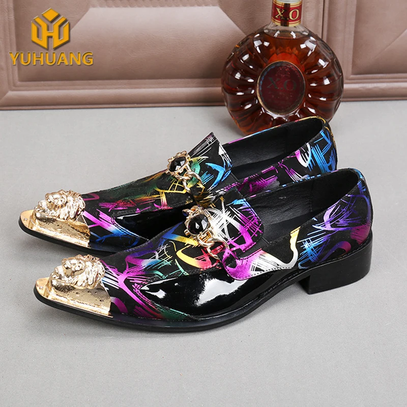 

High-end banquet men's dress shoes Celebrity Personality Fashion Luxury party Shoes for men, Colorful