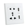 2.1v fireproof high 13 a acrylic quality 5 pin usb black color electricity adapter socket