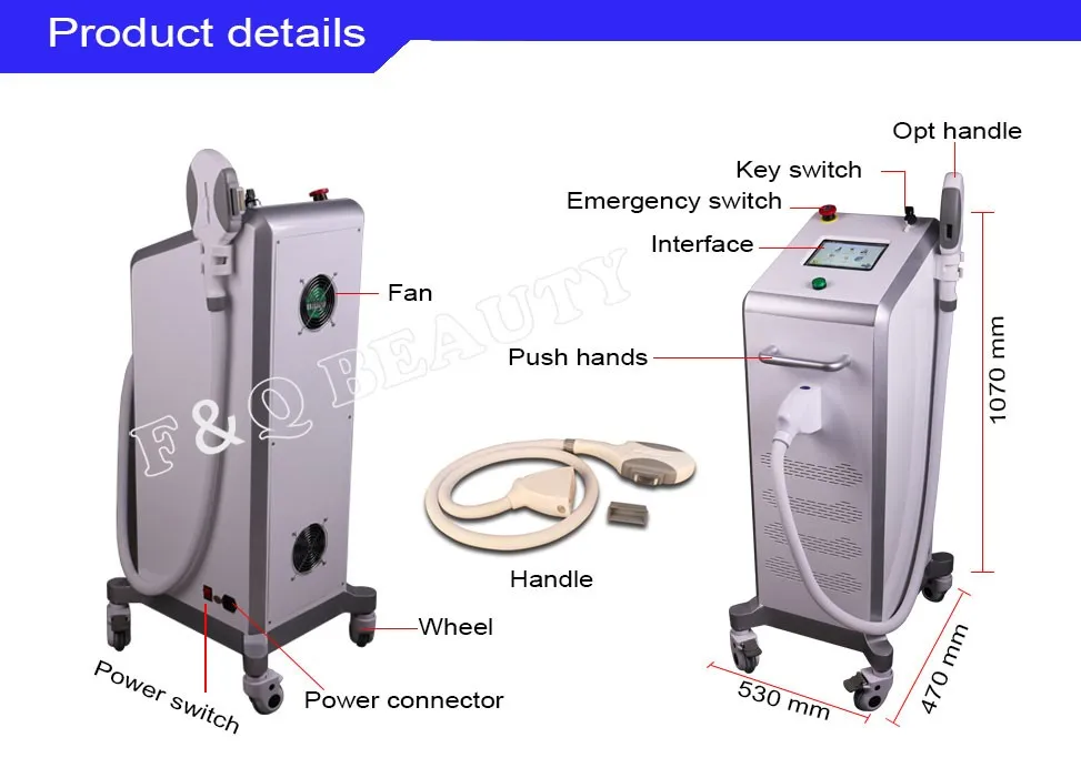 FQA20-8 Wrinkle rejuvenation  hair removal machine in IPL Machine