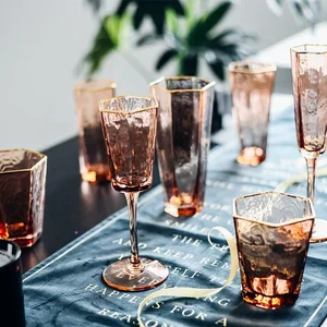 Image of Japanese Style Light Luxury Champagne Glass Cup Household Cold Glass Cup