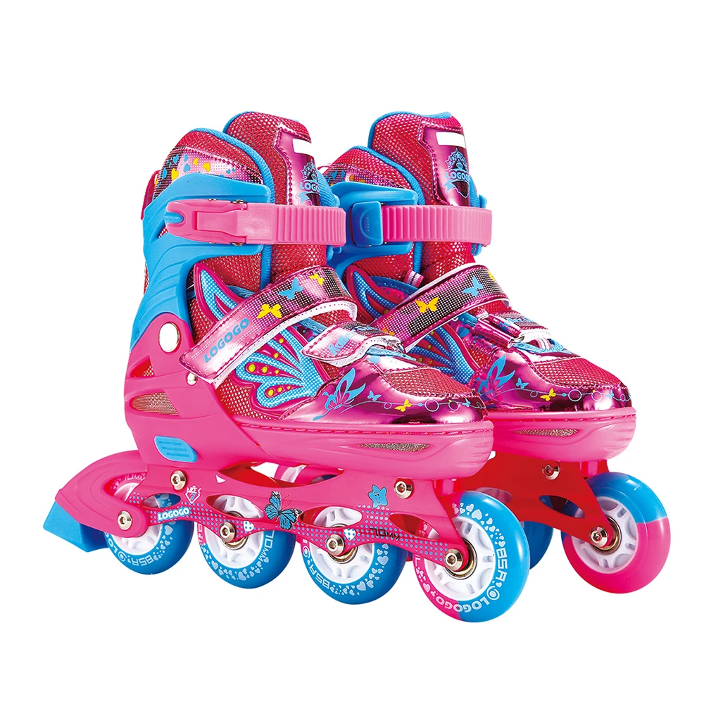 

80mm led four wheel children kids inline roller skate shoes