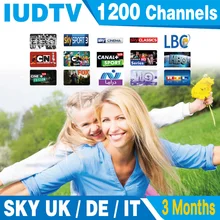 Arabic European IPTV 3 months IUDTV 1200 TV Sky DE UK IT Box Office Canal Turkey