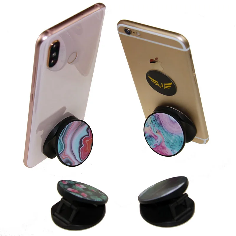 

2019 Best Free Custom logo UV print Collapsible Finger Ring Phone socket Holders, Customized